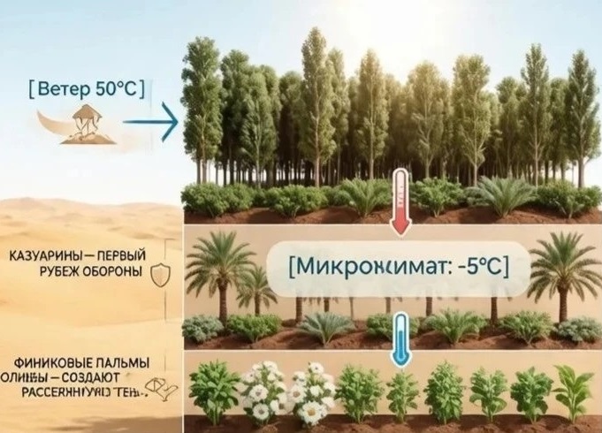 Зеленый щит против 50-градусной жары: как агролесоводство SEKEM спасает урожай в самом сердце Египта